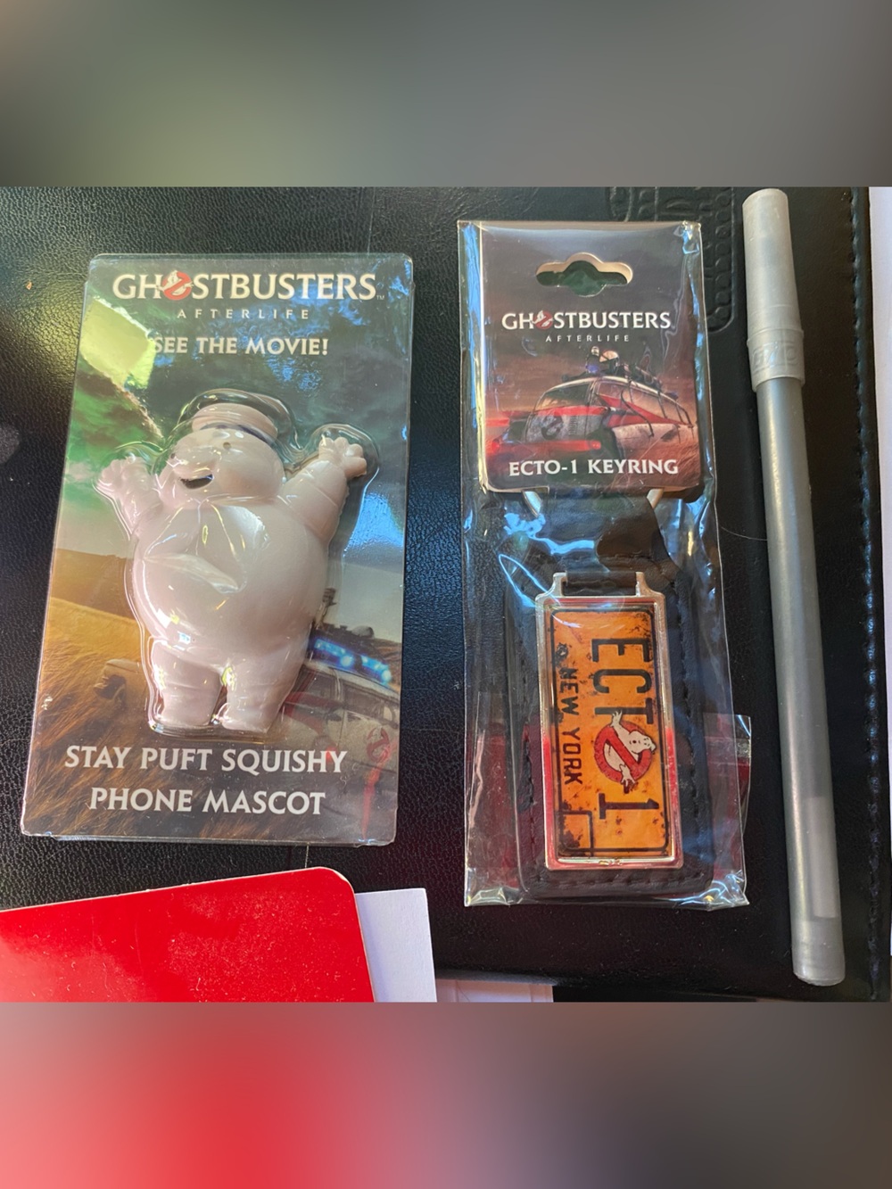 Ghostbusters Movie Stay Puft Squishy Phone Mascot & Ecto-1 Keyring New